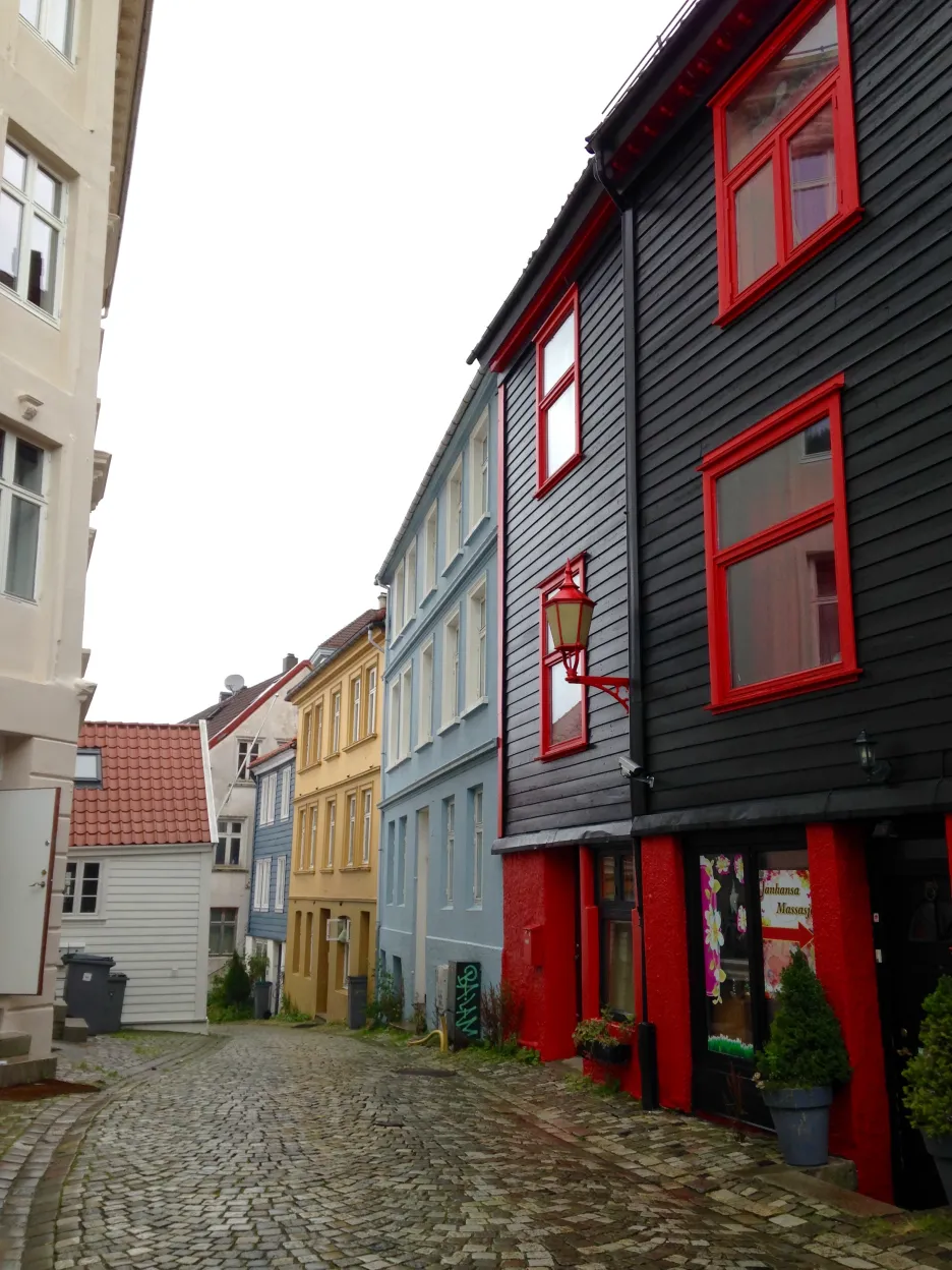 Bryggen, bergenské uličky a akvárium