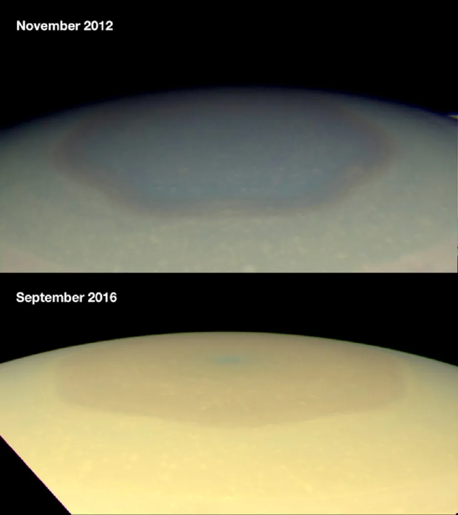 Bouře na severním pólu Saturnu