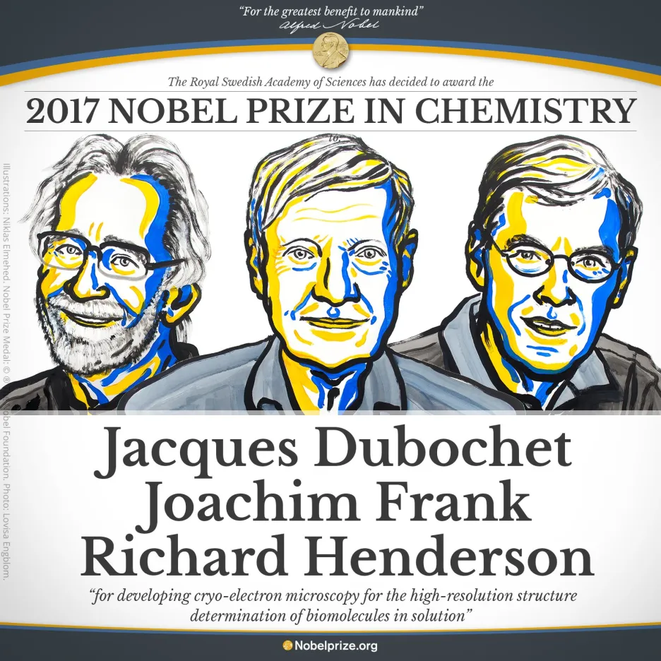  Jacques Dubochet, Joachim Frank a Richard Henderson.