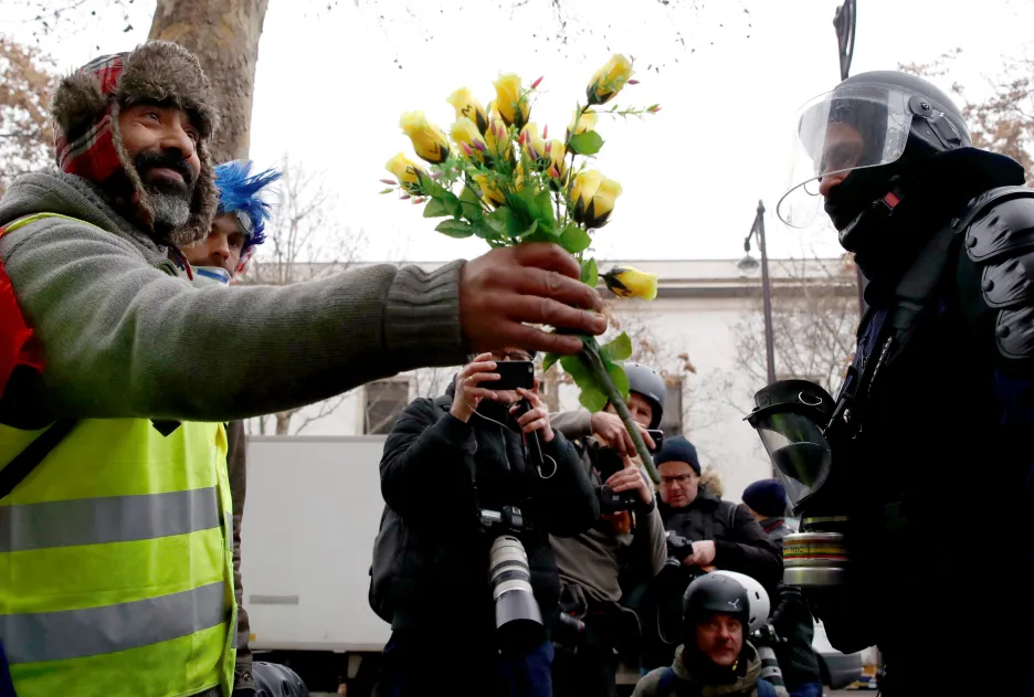 Protest žlutých vest v Paříži