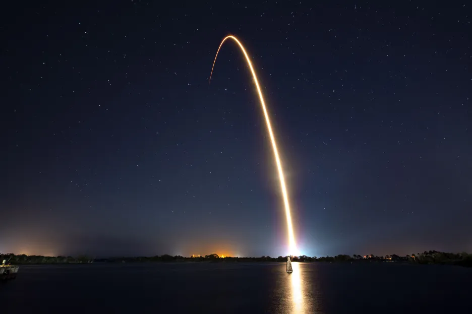 Start Falconu SpaceX 22. února 2019
