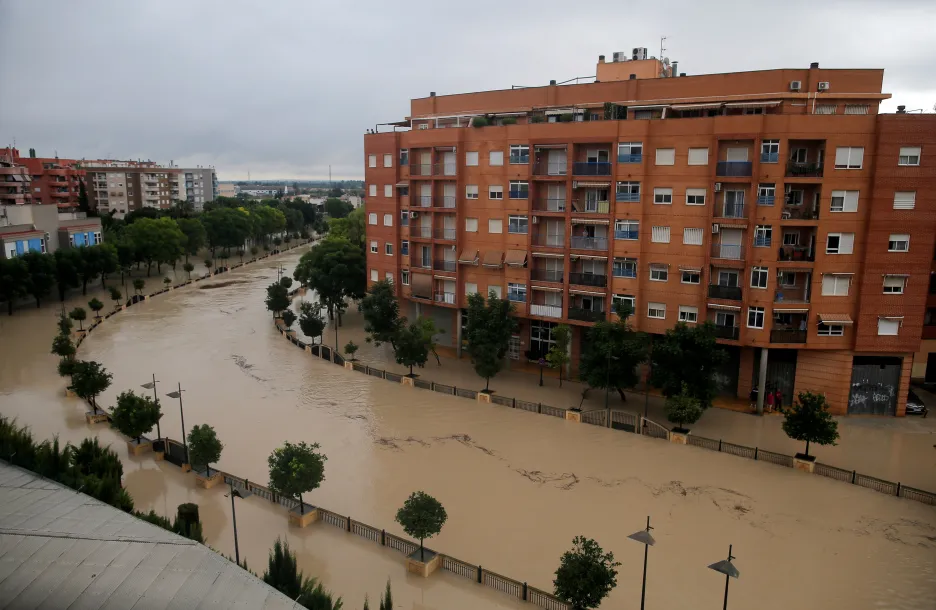 Rozvodněná řeka Segura