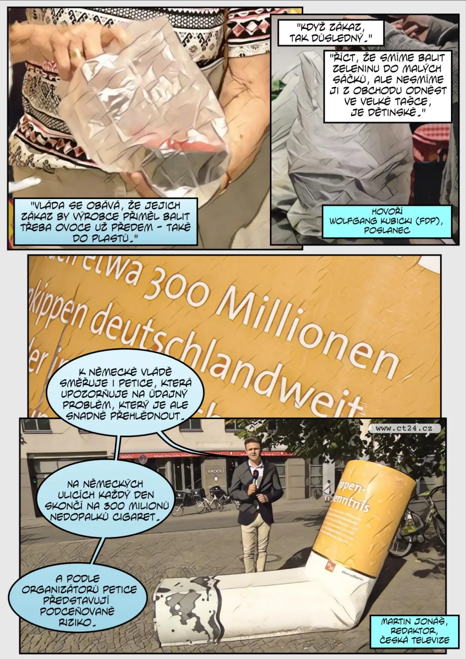 Němcí chtějí zakázat plastové tašky, dobrovolníci bojují i s pohozenými cigarety