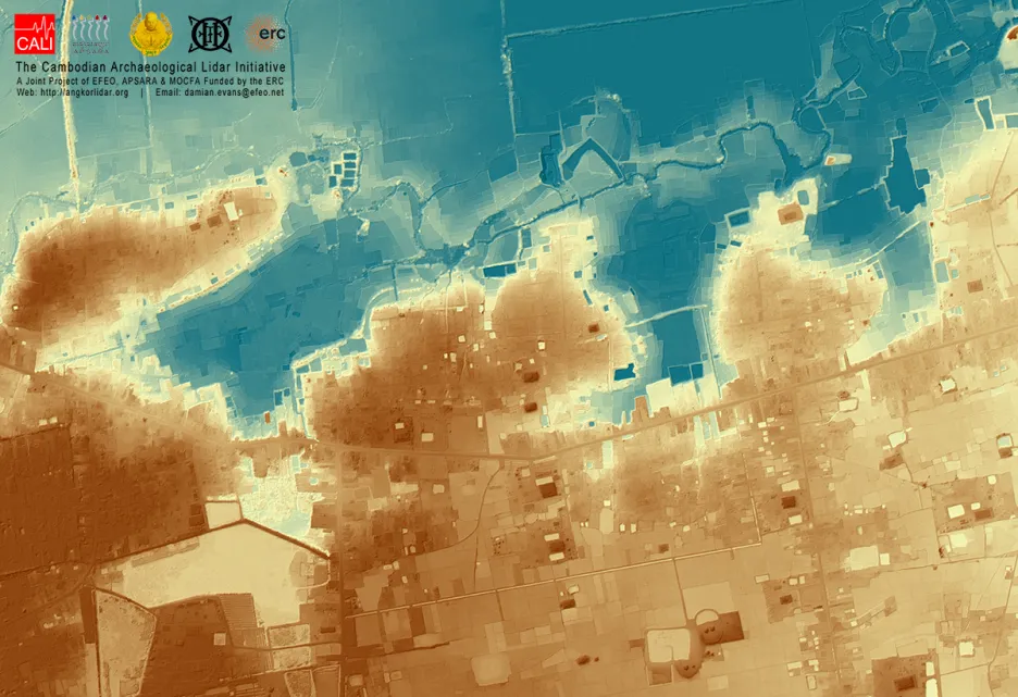 Město v Kambodži odhalené LIDARem