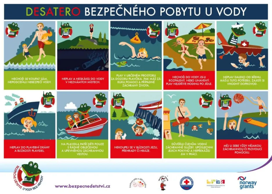 Jak se chovat u vody radí záchranáři na webové stránce Bezpečné dětství