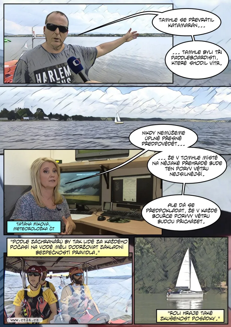 Na Jesenické přehradě se převrátila loď s turisty