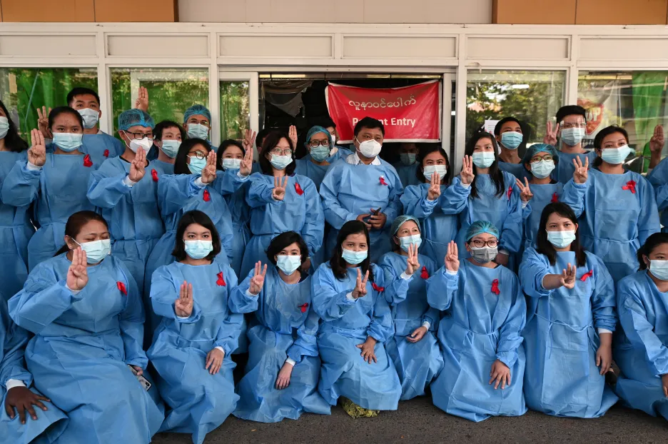 Myanmarští lékaři protestují