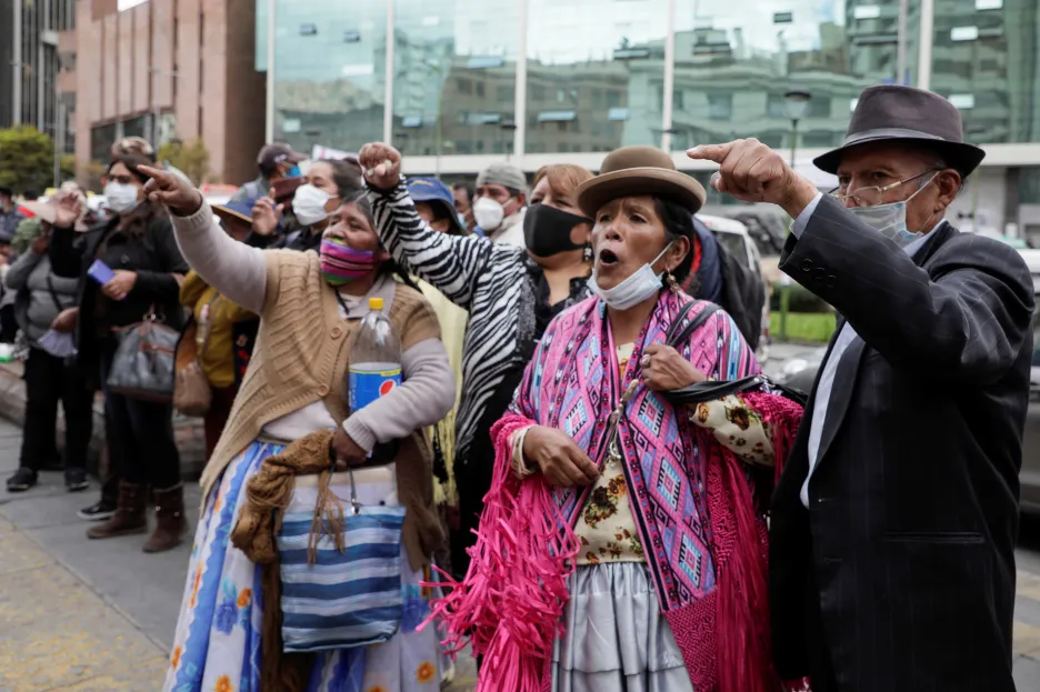 Protivládní protest v bolivijském La Paz