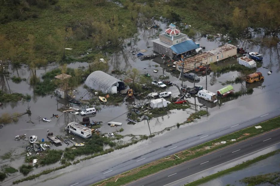  Letecké záběry ukazují rozsah škod způsobených hurikánem Ida v jižní oblasti státu Louisiana