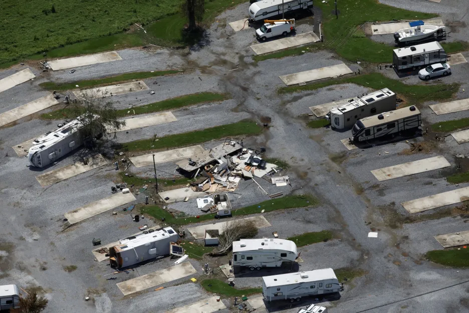  Letecké záběry ukazují rozsah škod způsobených hurikánem Ida v jižní oblasti státu Louisiana